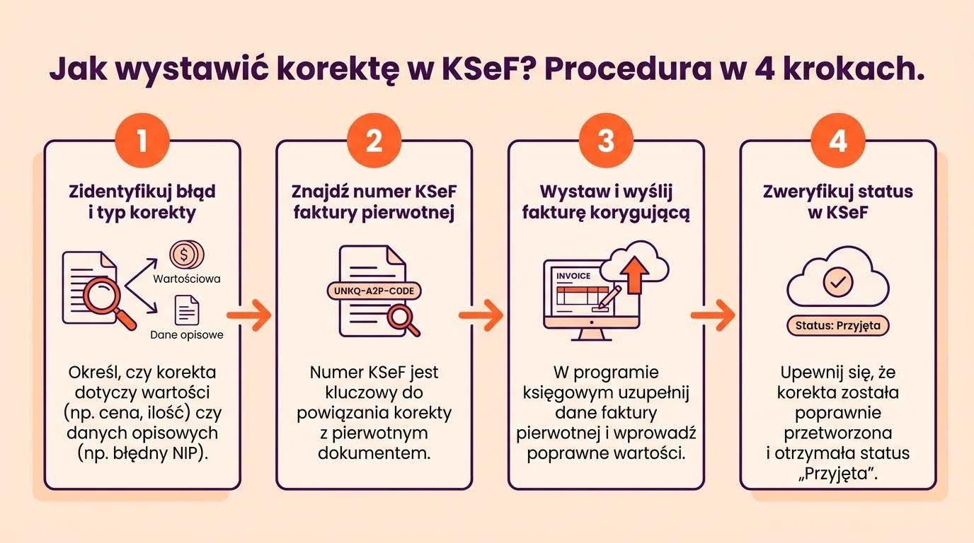 schemat procedury korekty faktury w ksef krok po kroku